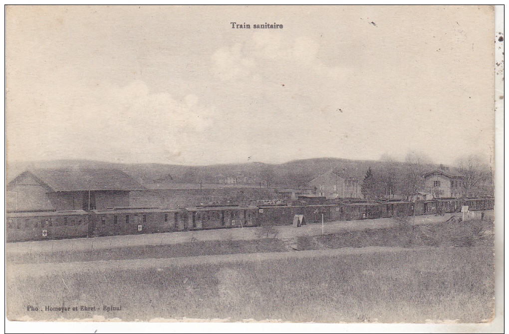 88 Vosges-  Train Sanitaire.à Localiser , édit Homeyer & Ehret à Epinal. Postée Dounoux 1916. Tb état. - Autres & Non Classés
