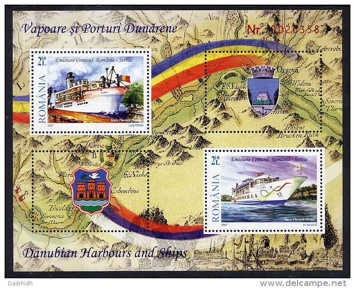 ROMANIA 2007 Danube Shipping Block   MNH / **.  Michel Block 416 - Neufs