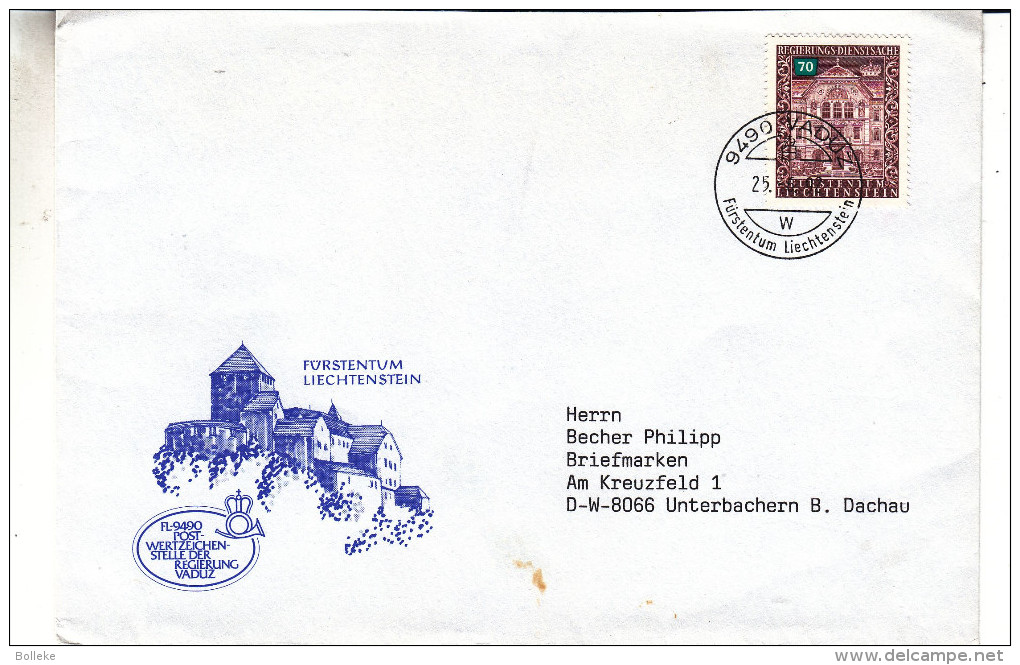 Liechtenstein - Lettre De Service De 1992 ° - Avec Vignette De L´expo - Service