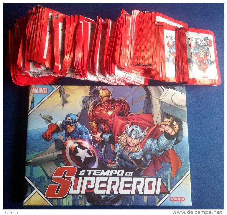 M#0L25 Album CARDS E´ TEMPO DI SUPEREROI MARVEL COOP + 117 BUSTINE FIGURINE SIGILLATE - Marvel