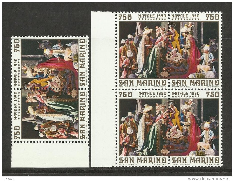 1990 San Marino Saint Marin NATALE  CHRISTMAS 3 Serie Di 2v. MNH** Coppia - Natale