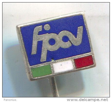 VOLLEYBALL - Italy, Federazione Italiana Pallavolo, Enamel, Vintage Pin, Badge - Volleyball