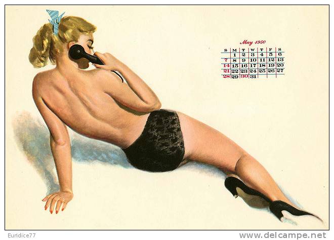 Beautifl Pin-up girl calender 1950 - Complete set of 12 postcards