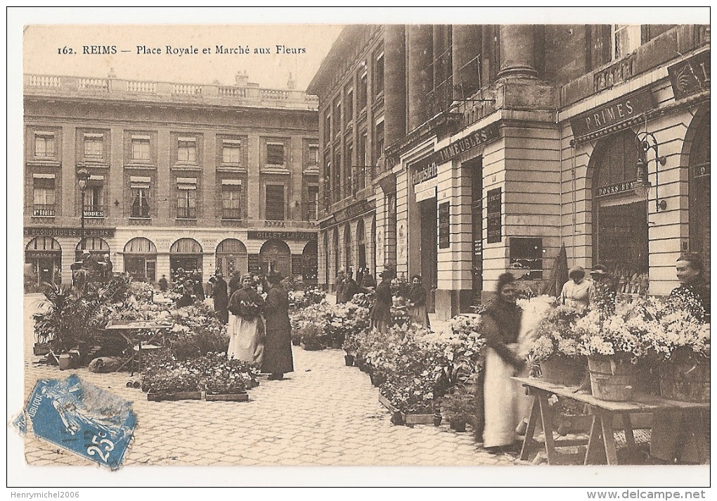 Marne - 51 - Reims - Place Royale Et Marché Aux Fleurs 1920 - Reims