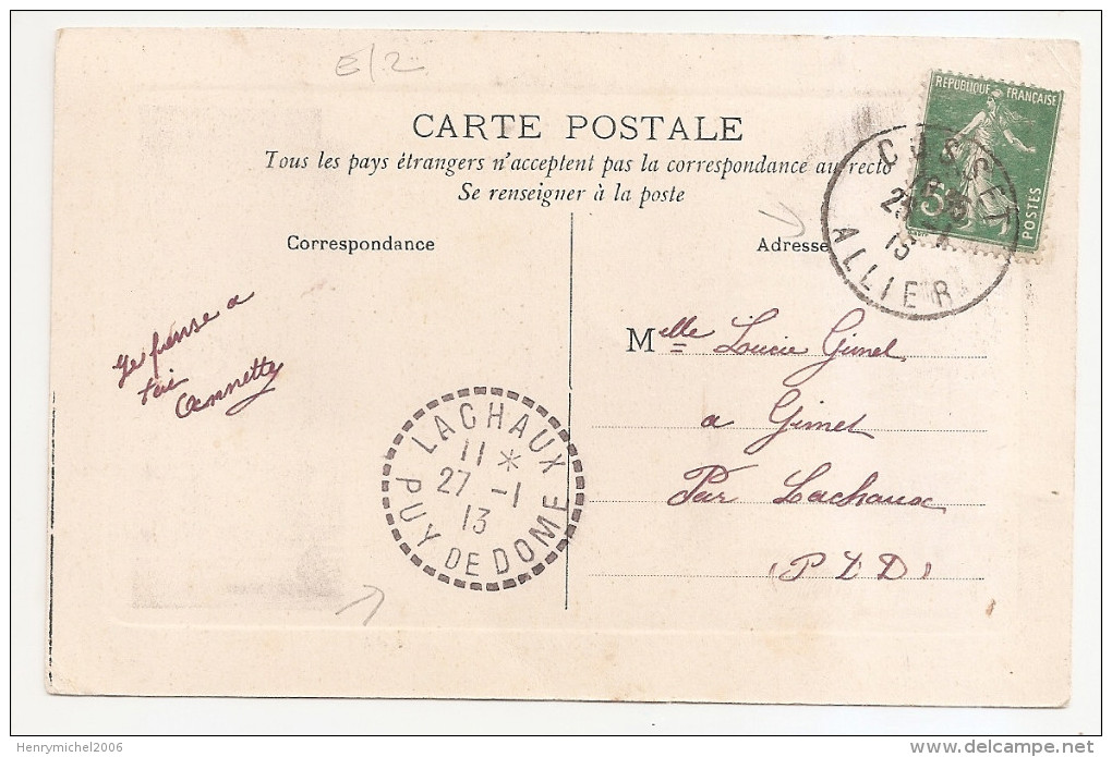 Allier - 03 - Cusset - Caisse D'épargne Tailleur Mercerie Et Le Marché 1915 Pour Lachaux 1913 Erreur Cachet Marcophilie - Sonstige & Ohne Zuordnung