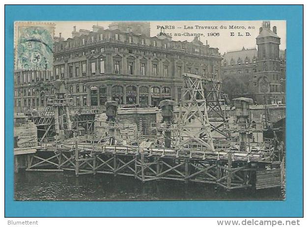 CPA Les Travaux Du Métro Au Pont Au Change 1906 PARIS XVIIIème - Metro, Stations