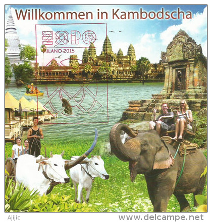 CAMBODIA/KAMBODSCHA. UNIVERSAL EXPO MILANO 2015, Large Map Of Cambodia (in German-Deutsche) From The Cambodian Pavilion - Asie & Proche Orient