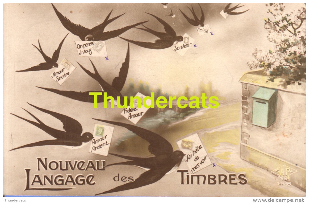 CPA NOUVEAU LANGAGE DES TIMBRES - Timbres (représentations)