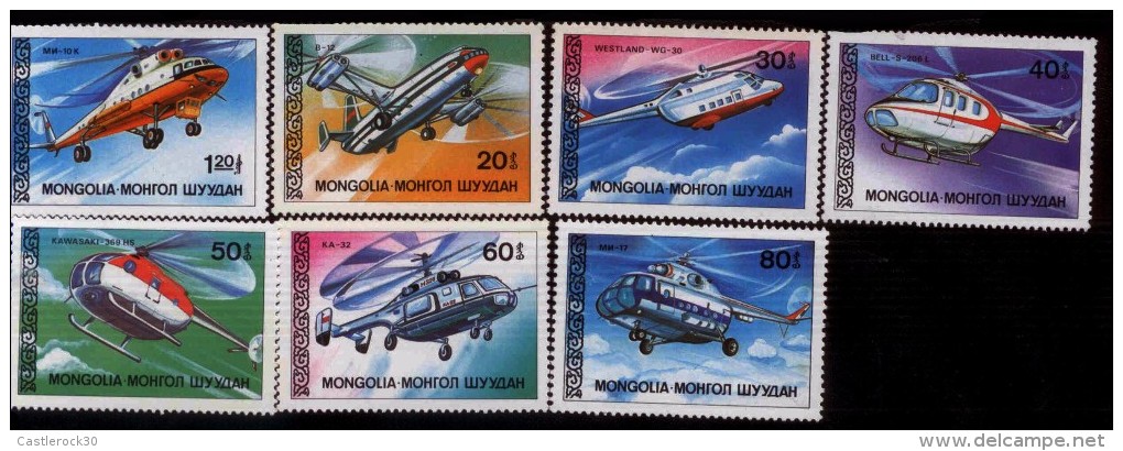 E) 1987 MONGOLIA, HELICOPTER SET, MNH - Mongolia