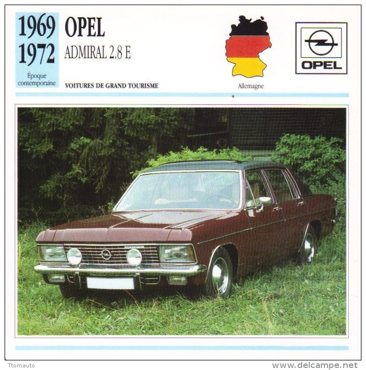 Opel  Admiral 2.8E   -  1969  -  Fiche Technique Automobile (Germany) - Voitures
