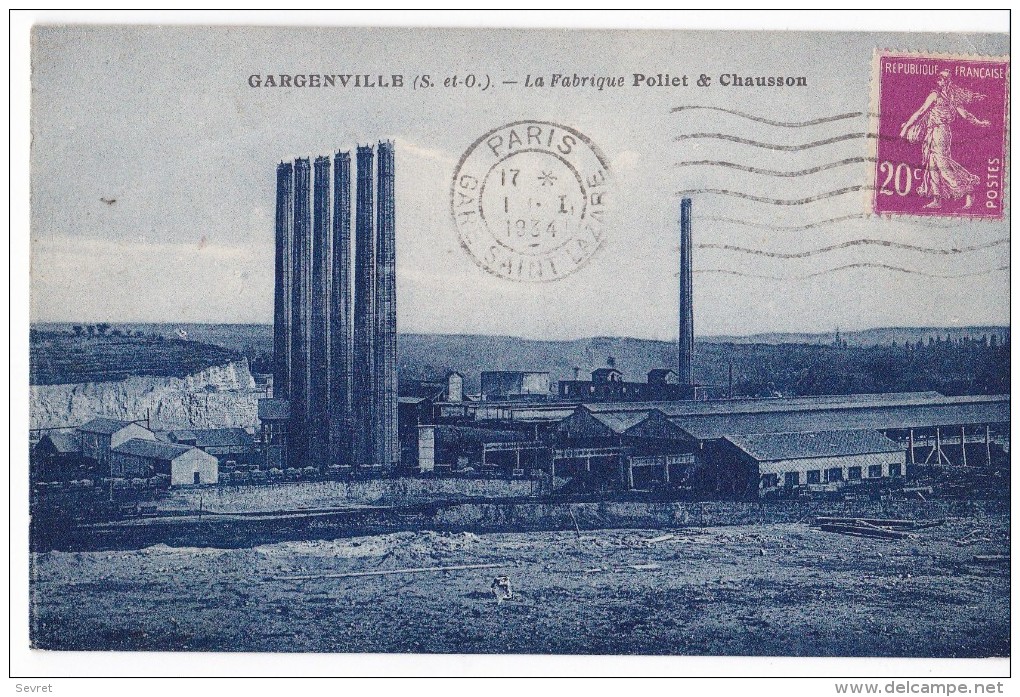 GARGENVILLE. - La Fabrique Poliet § Chausson. Carte Très RARE - Gargenville