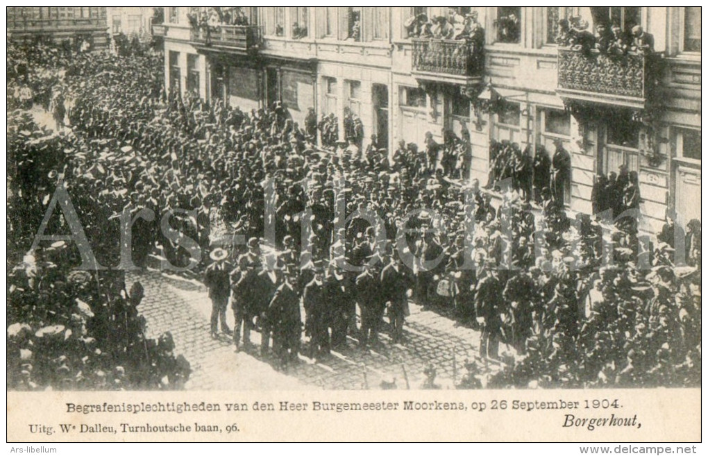 Postcard / Begrafenis / Burgemeester Lodewijk Moorkens / 26 September 1904 / Borgerhout / Ed. W. Dalleu - Begrafenis