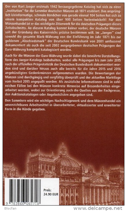 Jäger Münzen-Katalog Deutschland 2016 neu 25€ für Münzen ab 1871 und Numisbriefe numismatic coins of old and new Germany