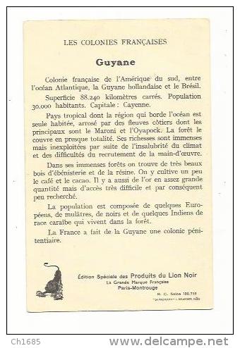 GUYANE  : Colonies Françaises : Carte Du Pays : Edité Par Lion Noir - Autres & Non Classés