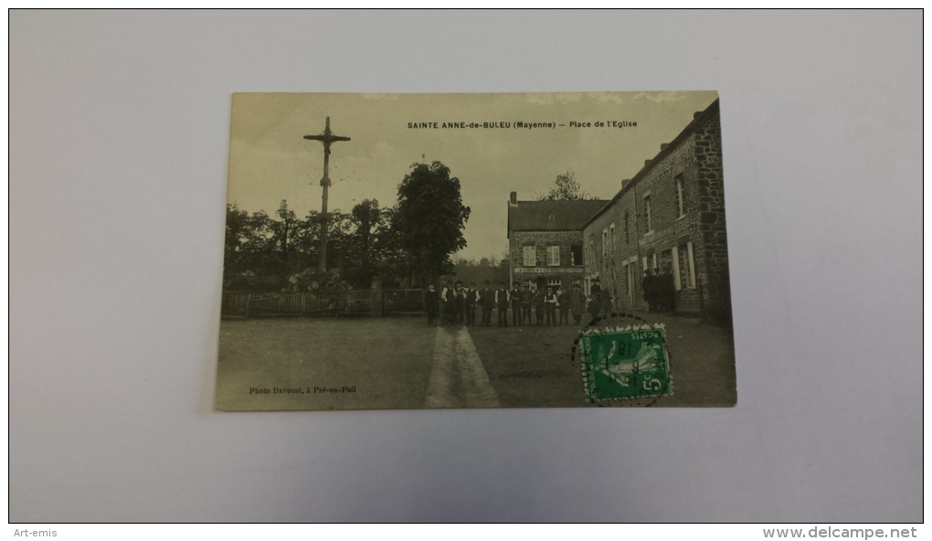 53 SAINTE ANNE DE BULEU Mayenne PLACE DE L EGLISE Pays Loire CPA Postcard Animee - Autres & Non Classés