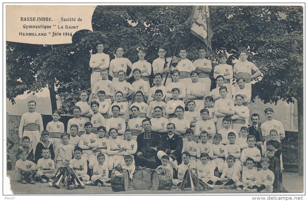 BASSE INDRE - Société De Gymnastique "La Saint Hermeland", 1914 - Basse-Indre