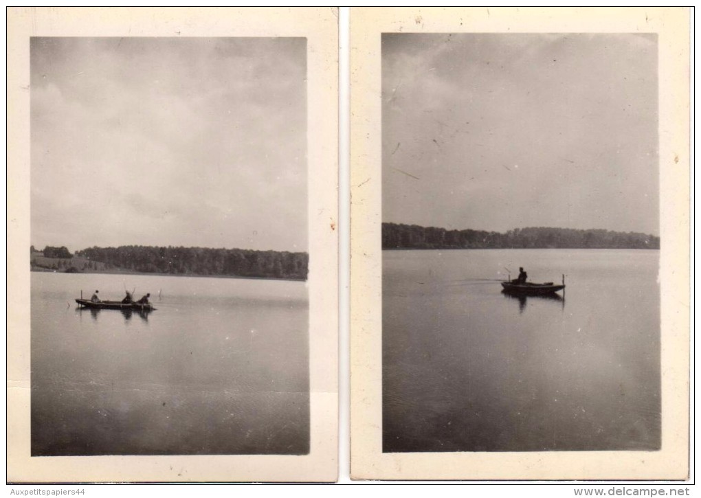 Photo Originale De Bateaux - Pêcheurs Et Barques Au Milieu De L'eau - 2 Photos - - Bateaux