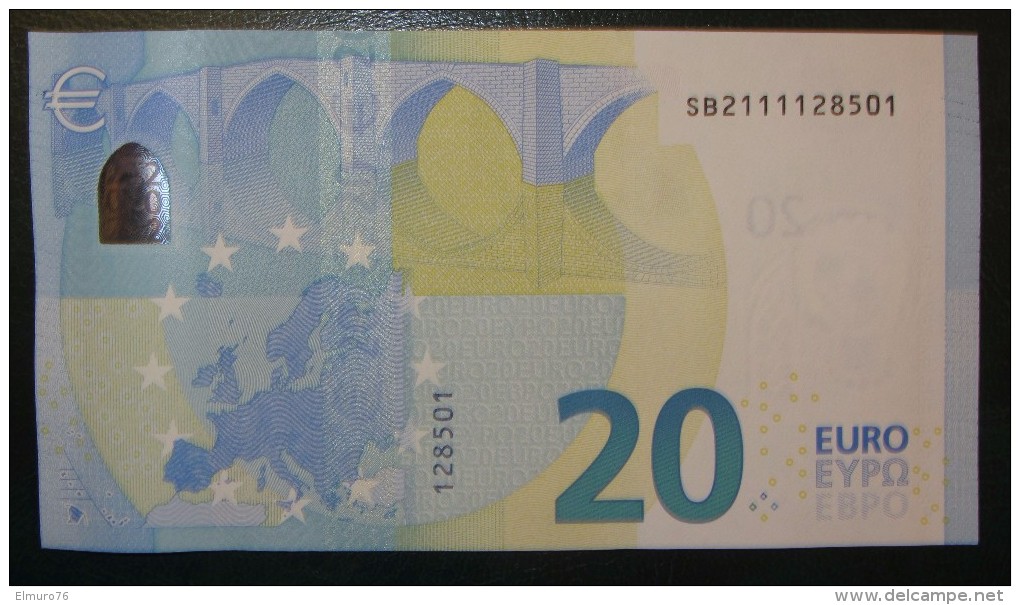 20 EURO S004B5 Draghi Italy Serie SB Perfect  UNC - 20 Euro