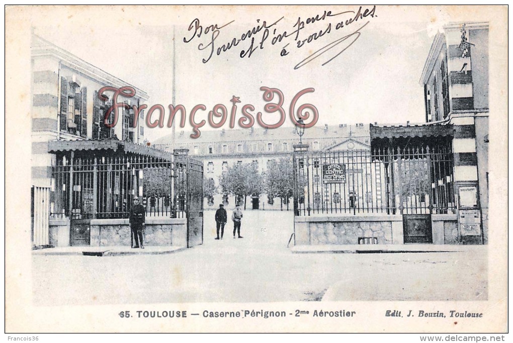 (31) Toulouse - Caserne Perignon - 2éme Aèrostier - Soldats Militaires Militaria - 2 SCANS - Toulouse