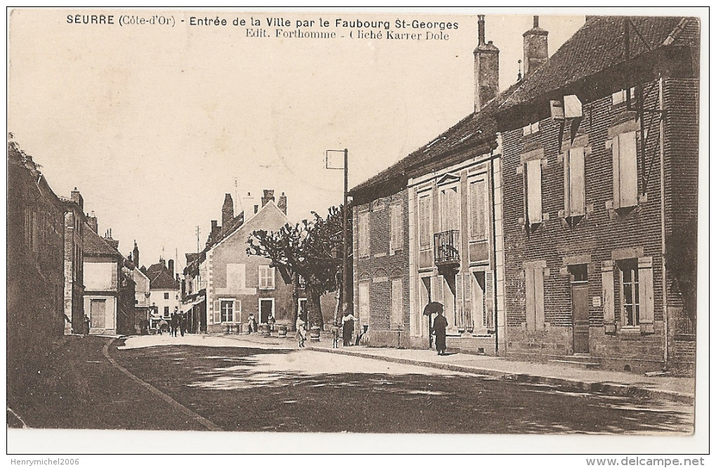 Cote D'or - 21 - Seurre Entrée De La Ville Par Faubourg St Georges Cliché Karrer De Dole En 1931 - Andere & Zonder Classificatie