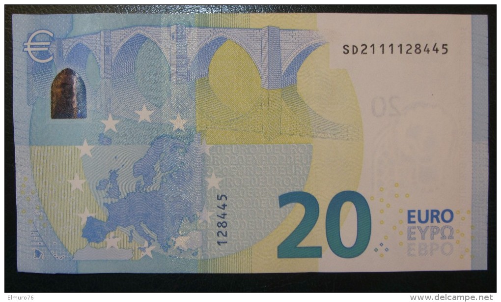 20 EURO S004I3 Draghi Italy Serie SD Ch11 Perfect  UNC - 20 Euro