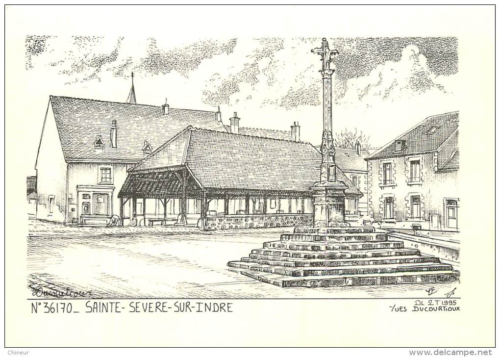 SAINT SEVERE SUR INDRE PLACE DU MARCHE ILLUSTREE PAR DUCOURTIOUX - Sonstige & Ohne Zuordnung