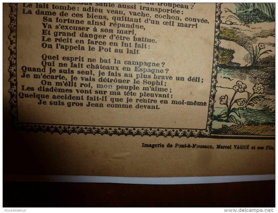 Vers 1900 Imagerie De Pont-à-Mousson, Marcel Vagné Et Ses Fils N° 1227  LA LAITIERE ET LE POT AU LAIT (La Fontaine) - Collections