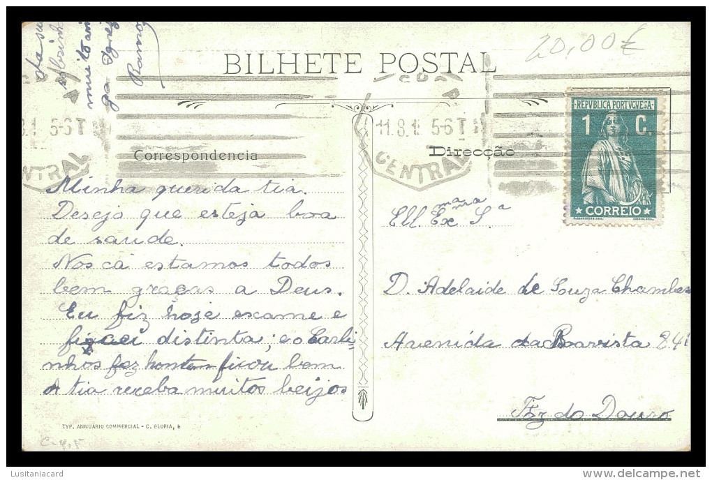 CHAVES - VIDAGO -CHAFARIZES E FONTES- Fonte Salus Vidago ( Ed. Typ. A.Com.C. Gloria Nº 6) Carte Postale - Vila Real