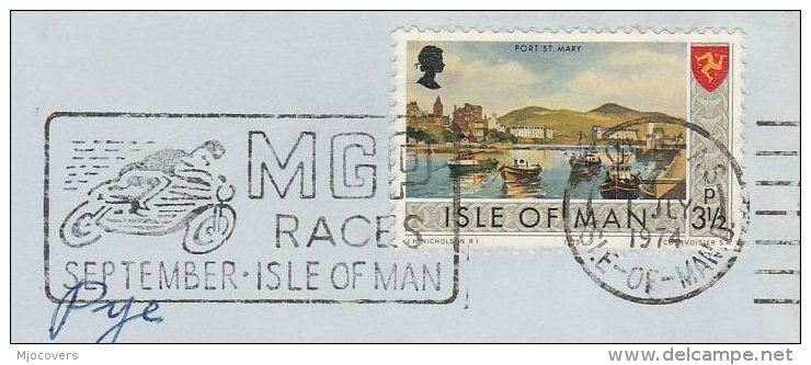 1974 ISLE OF MAN Stamps COVER SLOGAN Pmk MGP RACES Illus MOTORBIKE  Motorcycle Sport - Motorbikes