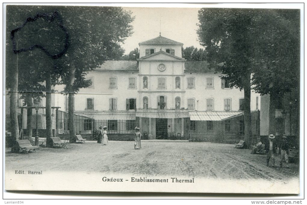 - Gréoux - Etablissement Thermal - Animation, Rare, écrite En 1909, Pour Mimet, TTBE, Scans. - Gréoux-les-Bains