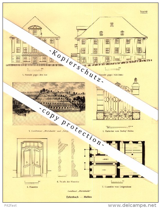 Photographien / Ansichten , 1927 , Erlenbach , Meilen , Prospekt , Architektur , Fotos !!! - Erlenbach