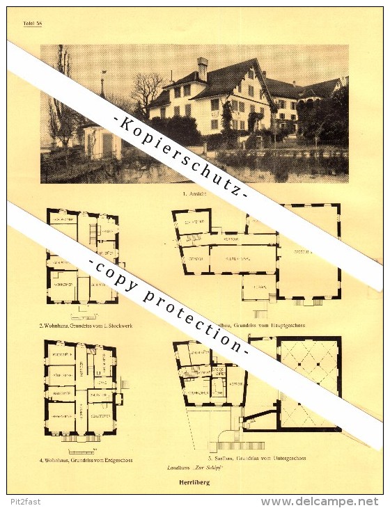 Photographien / Ansichten , 1927 , Herrliberg , Bocken , Prospekt , Architektur , Fotos !!! - Herrliberg