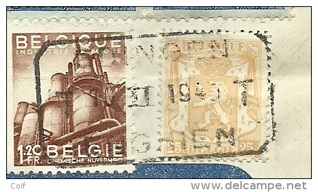 710+765+767 Op Brief Per EXPRES Met Telegraafstempel  EDINGEN /ENGHIEN - 1948 Export