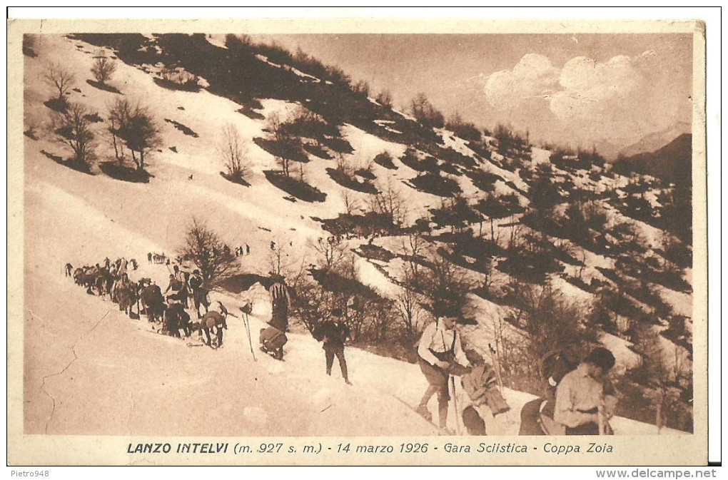 Lanzo D´Intelvi (Como, Lombardia) 14 Marzo 1926, Gara Sciistica - Coppa Zoia, Sciatori - Sport Invernali