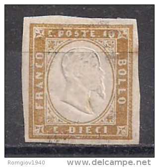 REGNO D'ITALIA   1861-63 REGNO DI SARDEGNA  EFFIGE V.EMANUELE  II   SASS. 14E  MNH VF SENZA GOMMA - Nuovi