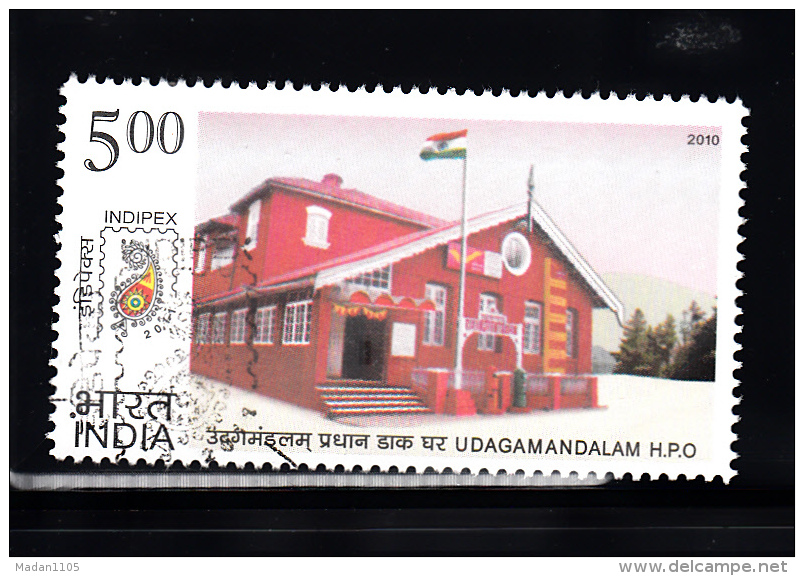 INDIA, 2010, FINE USED, First Day Cancelled. Postal Heritage Buildings, Architecture,  UDAGAMANDALAM  H.P.O, 1 V - Oblitérés