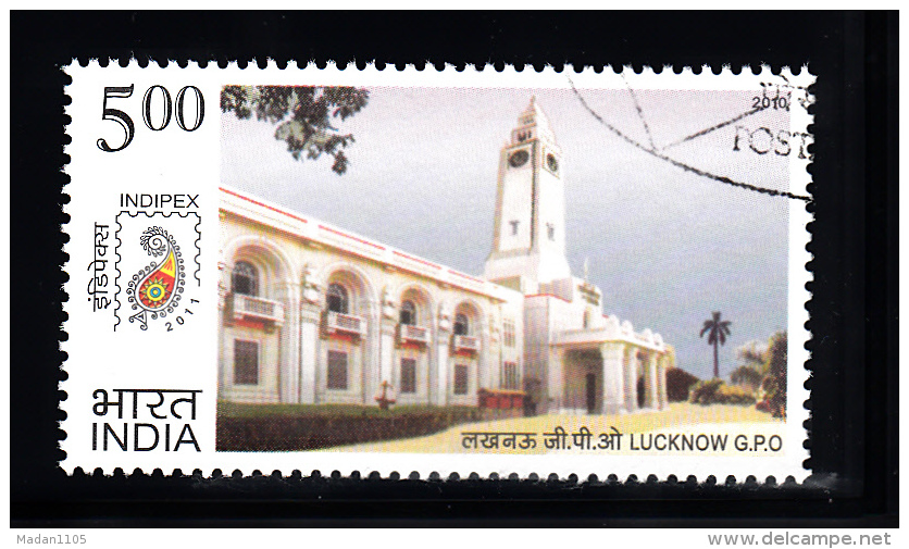 INDIA, 2010, FINE USED, First Day Cancelled. Postal Heritage Buildings, Architecture,  LUCKNOW  G.P.O, 1 V - Oblitérés