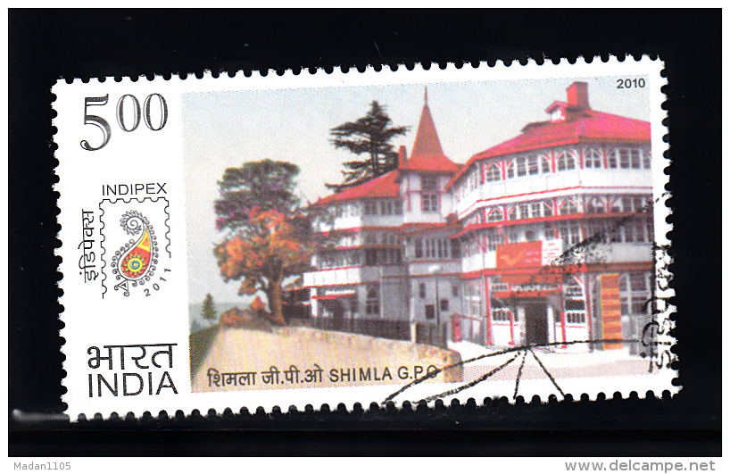 IINDIA, 2010, FINE USED, First Day Cancelled. Postal Heritage Buildings, Architecture,   SHIMLA  G.P.O, 1 V - Oblitérés