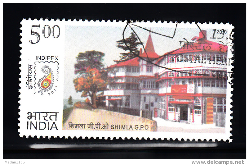 INDIA, 2010, FINE USED, First Day Cancelled. Postal Heritage Buildings, Architecture,  SHIMLA  G.P.O, 1 V - Oblitérés
