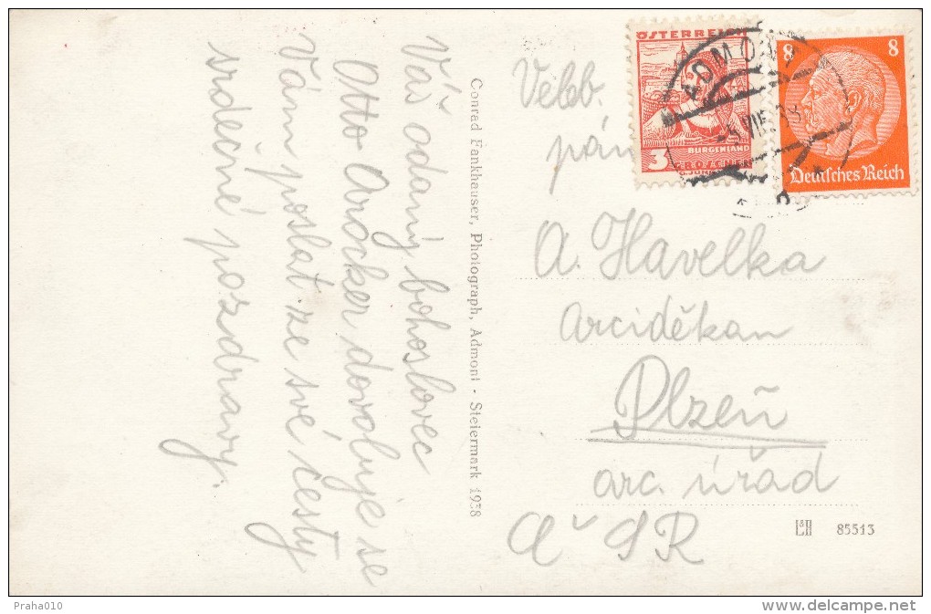 K3812 - Austria (1938) Admont (postcard: Admont) Mixed Franking German And Austria Stamps! - Briefe U. Dokumente