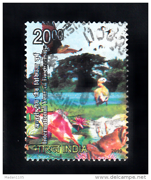 INDIA, 2010, FINE USED, International Year Of Biodiversity, Nature, Bird,Fauna, Rs 20., 1 V - Usati