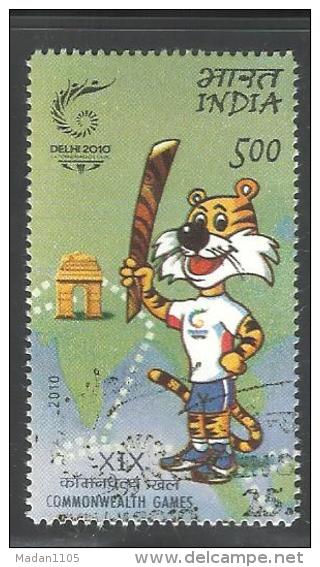 INDIA, 2010, FINE USED, Queens Baton Relay, Commonwealth Games, , 1 V (Rs 5) - Gebruikt