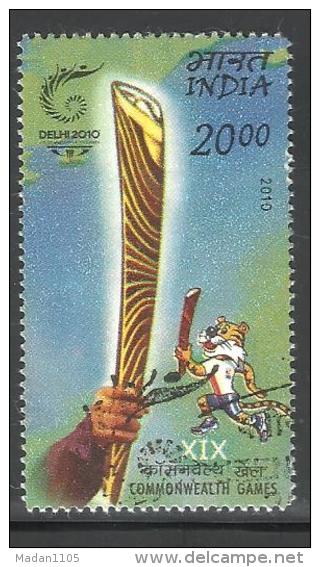 INDIA, 2010, FINE USED, Queens Baton Relay, Commonwealth Games, , 1 V (Rs 20). - Usati