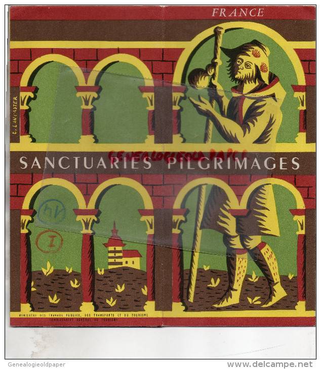 75- PARIS- SANCTUARIES PILGRIMAGES- E. LANCASTER- CHARTRES-LISIEUX-SAINT MICHEL-LOURDES-PARAY LE MONIAL-VEZELAY- - Dépliants Touristiques