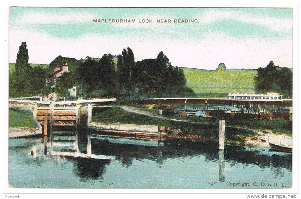 RB 1070 - Early Postcard - Mapledurham Canal Lock Near Reading Berkshire - Reading