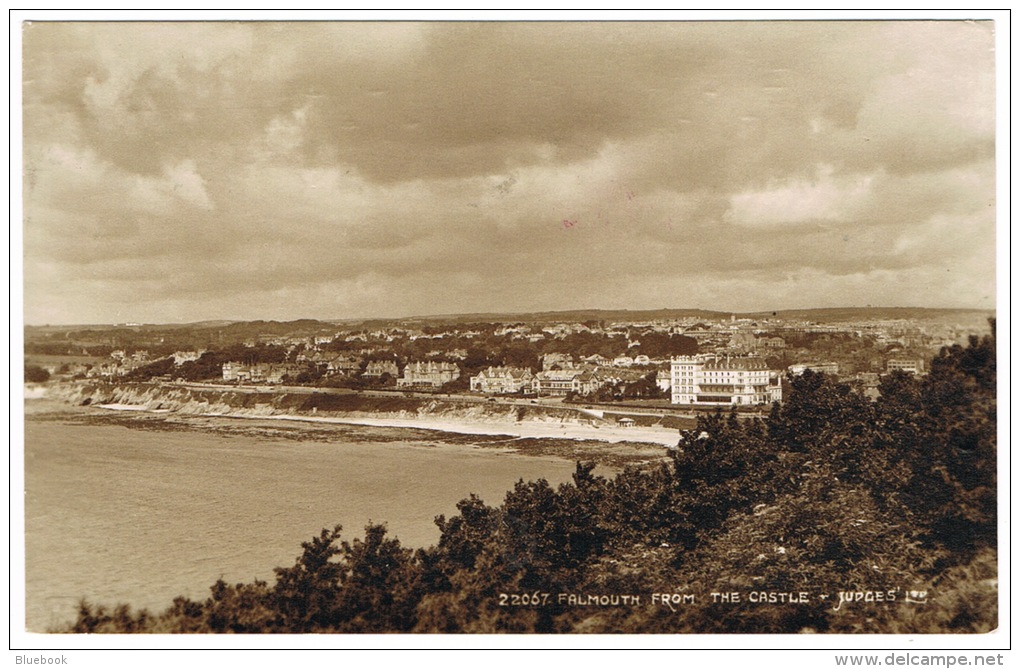 RB 1070 -  1950 Judges Real Photo Postcard - Falmouth From The Castle - Cornwall - Falmouth