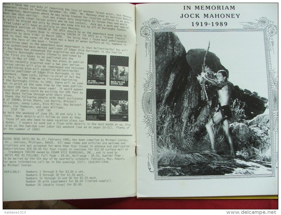 Tarzan John Carter Edgar Rice Burroughs Fanzine News Dateline N° 37 Fevrier 1990 - Altri & Non Classificati