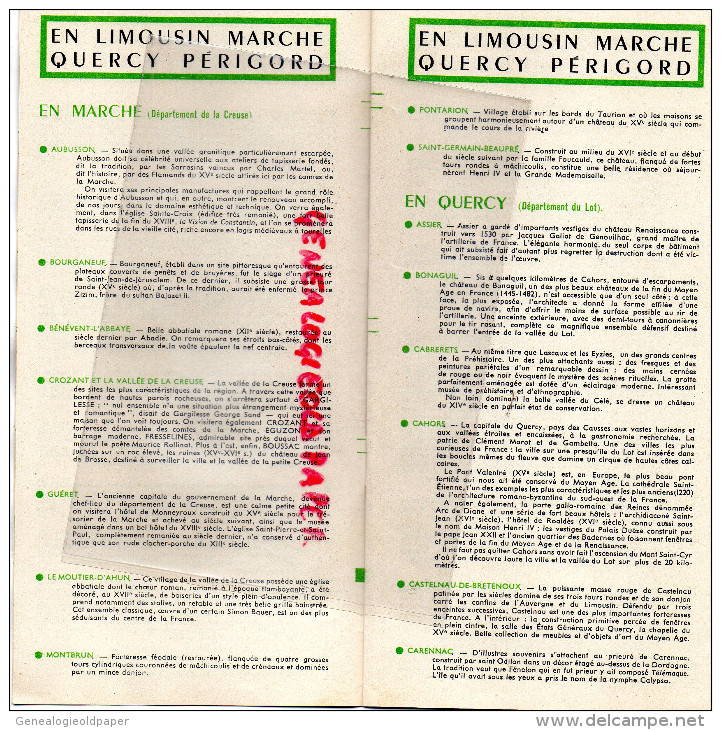 87-23-19-46-24- DEPLIANT LIMOUSIN-MARCHE-QUERCY-PERIGORD-LIMOGES-PETIGUEUX-TULLE-GUERET-BRIVE-CAHORS- - Dépliants Touristiques