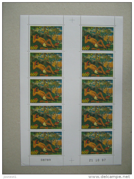 POLYNESIE    P 553 * *    TABLEAU DE GAUGUIN    EN FEUILLE - Unused Stamps