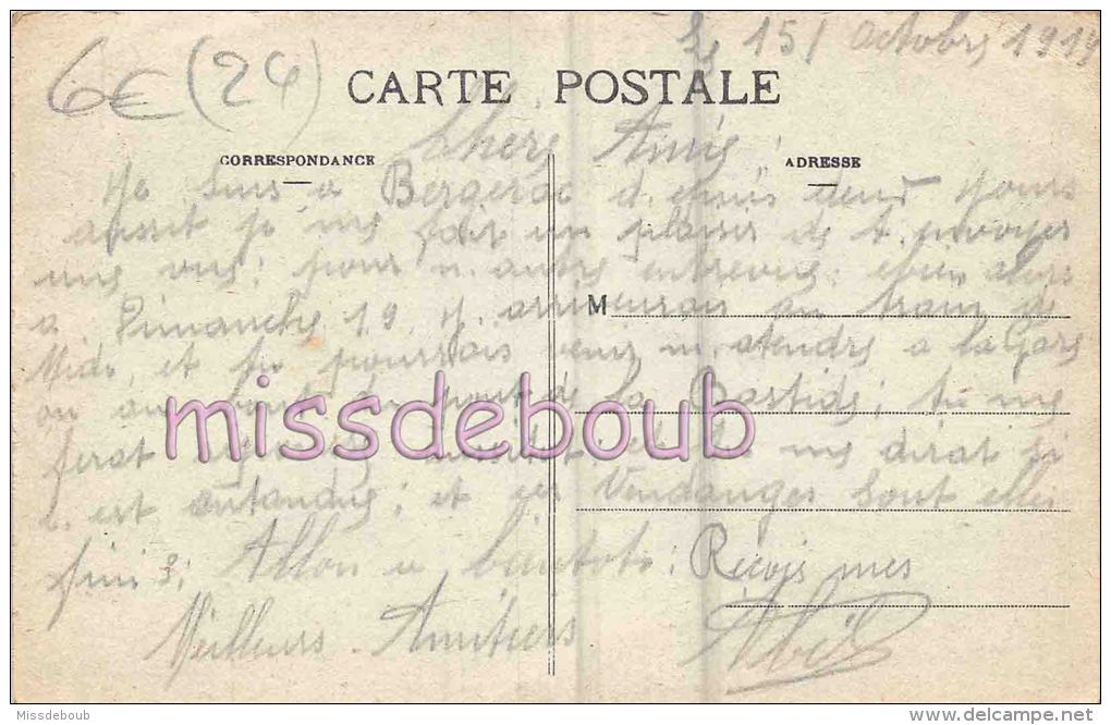 24 - BERGERAC  - Hôtel Terminus - Face à La Gare - Badauds -  1918 - 2 Scans - Bergerac